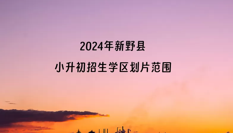 2024年新野县小升初招生学区划片范围一览