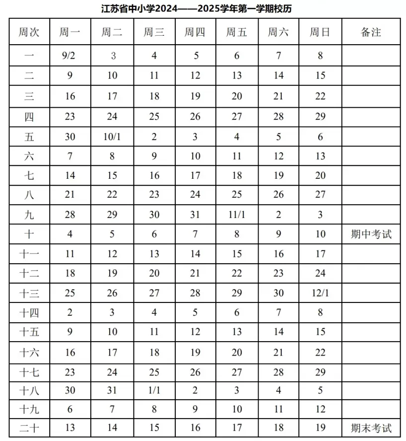 2025年南京市中小学开学放假时间安排(寒假暑假校历)