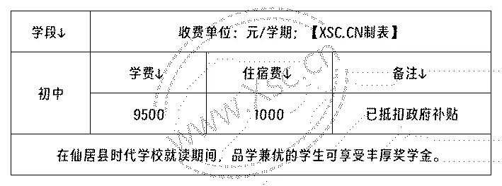 2024年仙居县时代学校收费标准