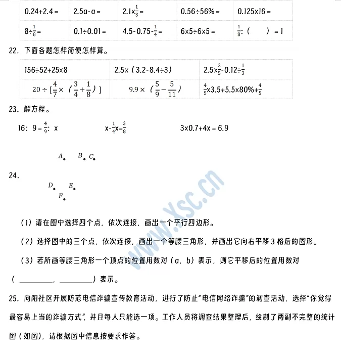 2024-2025年武汉市黄陂区小升初数学考试试卷5