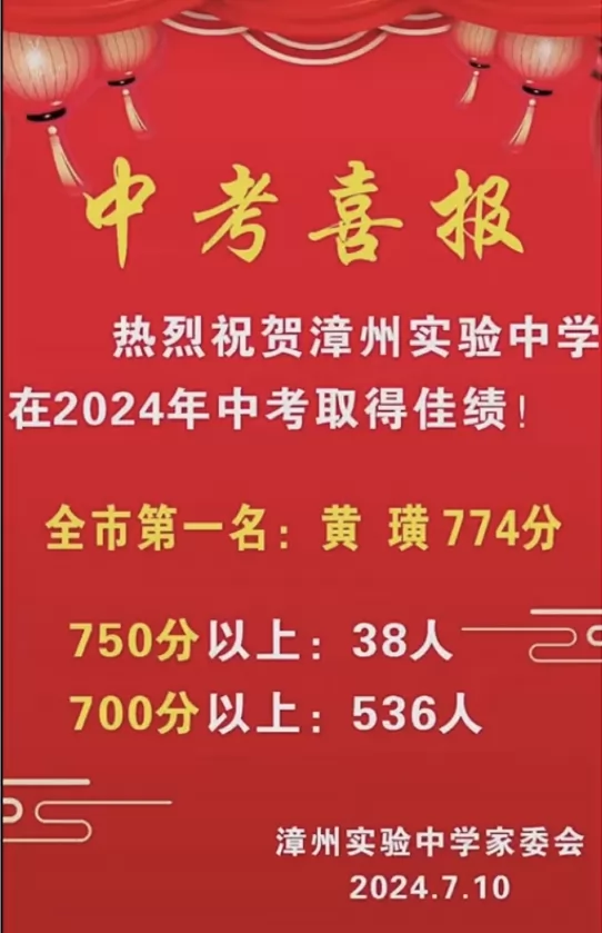 2024年漳州实验中学中考成绩升学率(中考喜报)