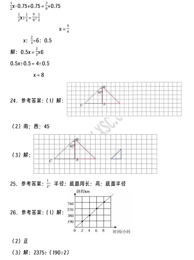 2024-2025年昆明市官渡区小升初数学考试试卷真题答案3