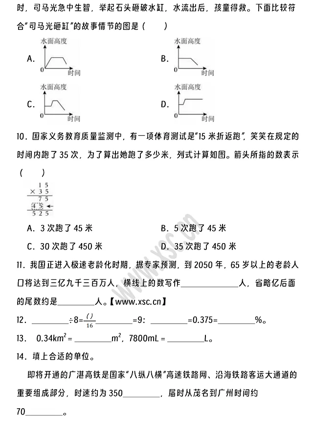 2024-2025年茂名市电白区小升初数学考试试卷真题2