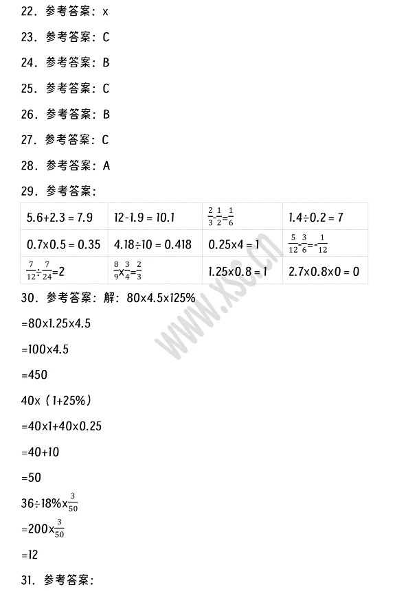 2024-2025年沧州市沧县小升初数学考试试卷答案2