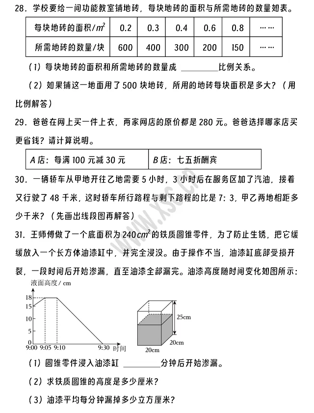 2024-2025年宁波市(奉化区、宁海县、象山县)小升初数学考试试卷6