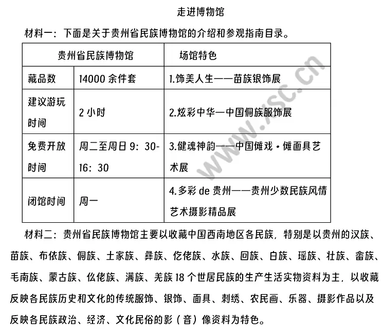 《走进博物馆》阅读理解题及答案(阅读答案)