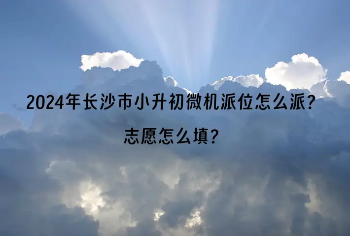 2024年长沙市小升初微机派位怎么派？志愿怎么填？