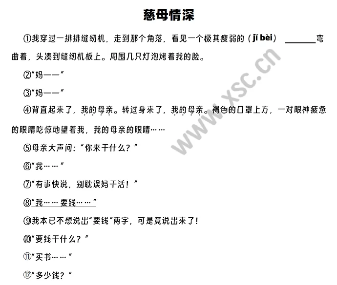 《慈母情深》节选1