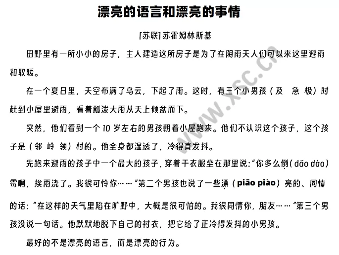 《漂亮的语言和漂亮的事情》阅读理解题及答案(阅读答案)