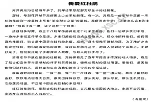 我爱红杜鹃阅读理解题及答案(阅读答案四)