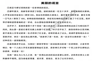 美丽的谎言阅读理解题及答案(阅读答案三)