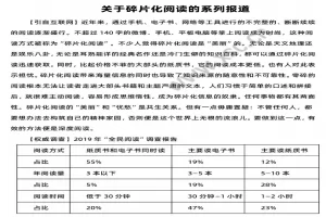 《关于碎片化阅读的系列报道》阅读理解题及答案(阅读答案)