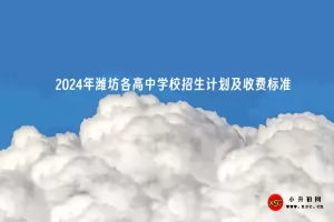 2024年潍坊各高中学校招生计划及收费标准