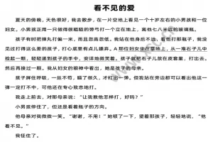 看不见的爱阅读理解题及答案(阅读答案四)