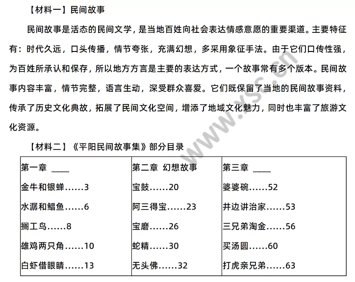 《民间故事》相关材料