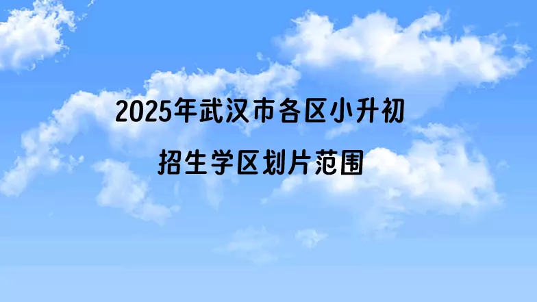 2025年武汉市各区小升初招生学区划片范围数据