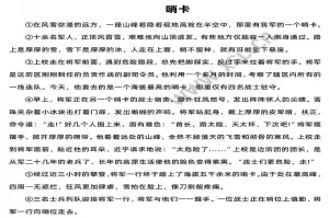 哨卡阅读理解题及答案(阅读答案九)